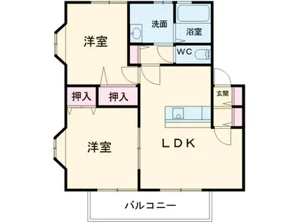 ファミーユ A(2LDK/1階)の間取り写真