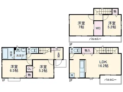東海道本線 藤枝駅 徒歩16分 3階建 築3年(4LDK)の間取り写真