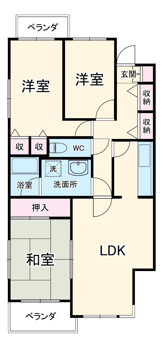 コートハウス藤が丘(3LDK/1階)の間取り写真