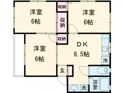 ホリデイハイツ(3DK/2階)の間取り写真