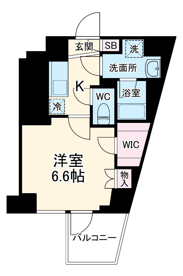 RELUXIA TERRACE横濱吉野町(1K/9階)の間取り写真