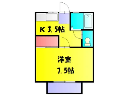コーポアイ(1K/2階)の間取り写真