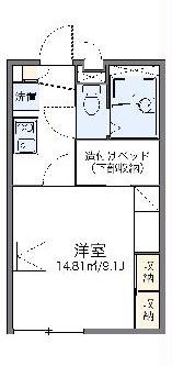 レオパレスピソⅡ(1K/1階)の間取り写真