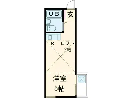 ハイツ武蔵野台(ワンルーム/2階)の間取り写真