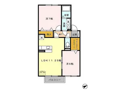 ヴェルドミール(2LDK/2階)の間取り写真