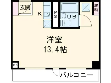 フェニックス瑞雲(ワンルーム/4階)の間取り写真