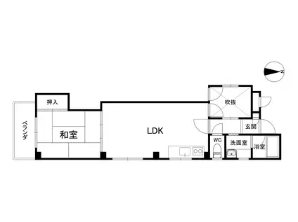 ハイツキンリュウ(1LDK/5階)の間取り写真