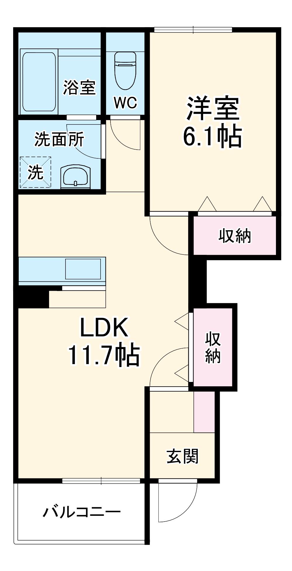 フォレスト(1LDK/1階)の間取り写真