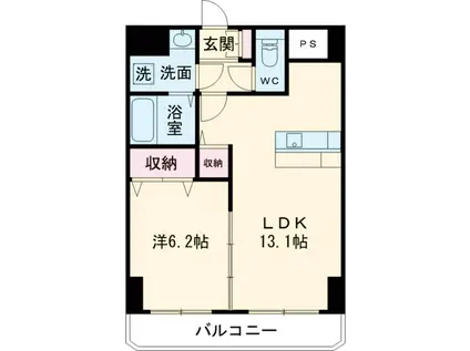 BELLA LUCEA(1LDK/7階)の間取り写真