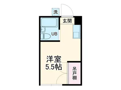 ホワイトハウス(ワンルーム/1階)の間取り写真