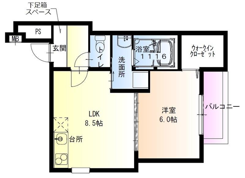 フジパレス門真本町Ⅴ番館(1LDK/3階)の間取り写真