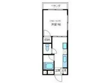 レジデンス松本(1DK/2階)の間取り写真