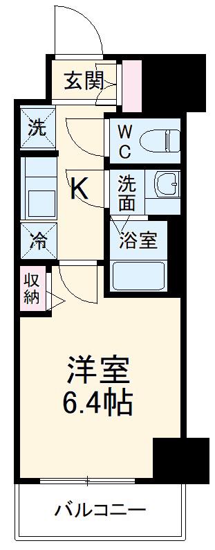 N-STAGE 平塚Ⅱ(1K/8階)の間取り写真