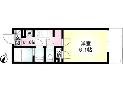 コンフォート桜木(1K/3階)の間取り写真