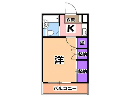 コーポサンヴィレッチ(1K/2階)の間取り写真