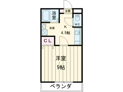 カサージュプラスワン(1K/1階)の間取り写真