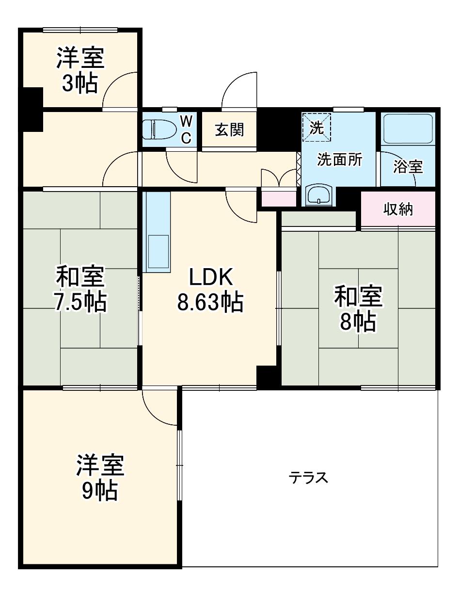 ROA BUIL ANNEX(4LDK/1階)の間取り写真