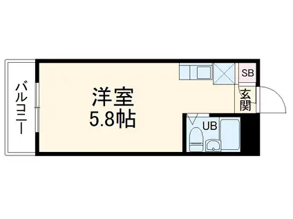 ポートハイム三春台(ワンルーム/3階)の間取り写真