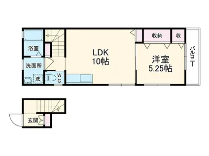 シャルム青木(1LDK/2階)の間取り写真