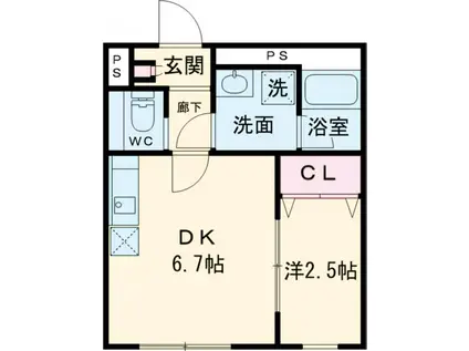 レピュア大山レジデンスⅡ(1DK/3階)の間取り写真