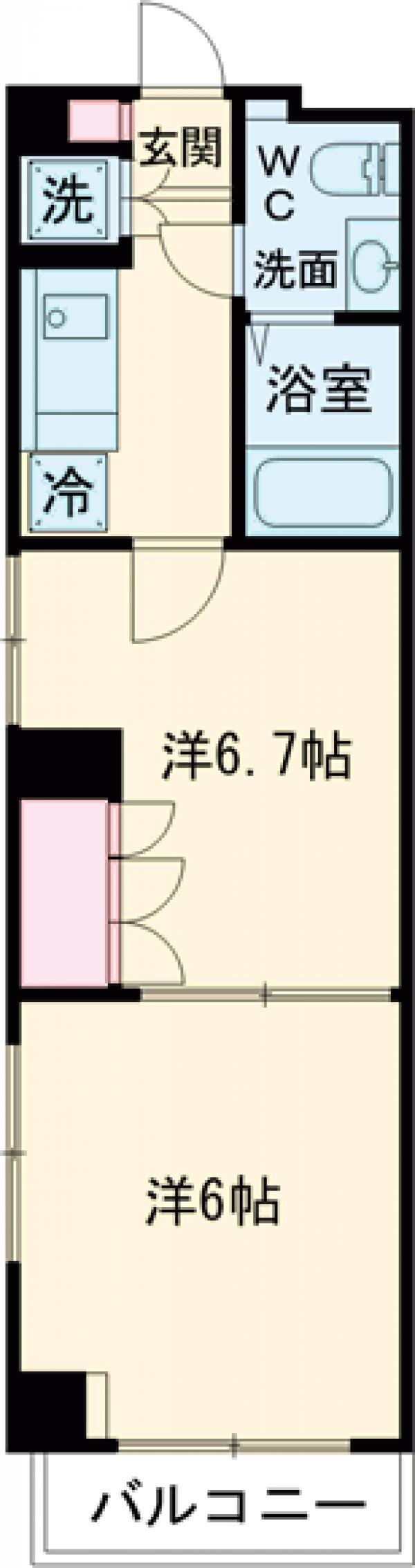 ルーブル代田橋(1DK/7階)の間取り写真