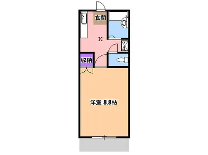 大谷ハイツ(1K/1階)の間取り写真