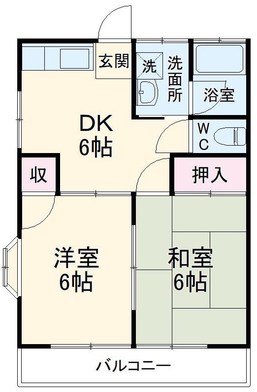 サンシティ八潮(2DK/2階)の間取り写真