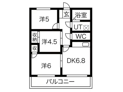 オレンジハイツ(3DK/1階)の間取り写真