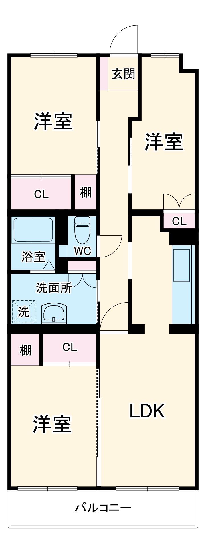 PLENDY北浦和(3LDK/4階)の間取り写真