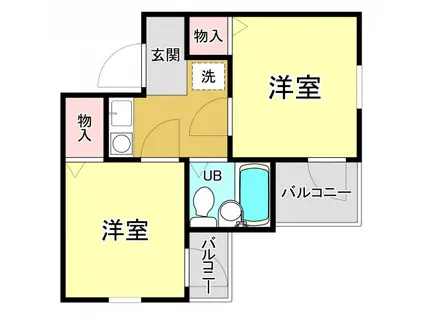 アメニティ新高1番館(2K/2階)の間取り写真