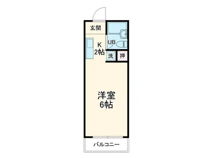 エステートアーバン東Ⅱ(ワンルーム/1階)の間取り写真