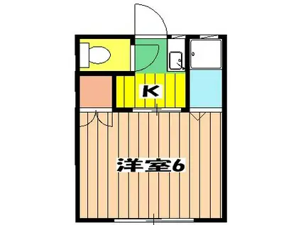 イオチハイツ6(1K/2階)の間取り写真