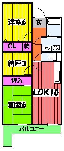 パレエトワール(2SLDK/5階)の間取り写真