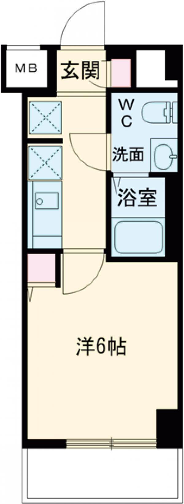 GENOVIAお花茶屋ⅡSKYGARDEN(1K/2階)の間取り写真