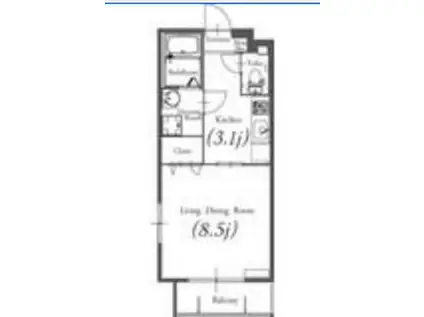 プレミアムプラスみなみ野Ⅰ(1K/3階)の間取り写真