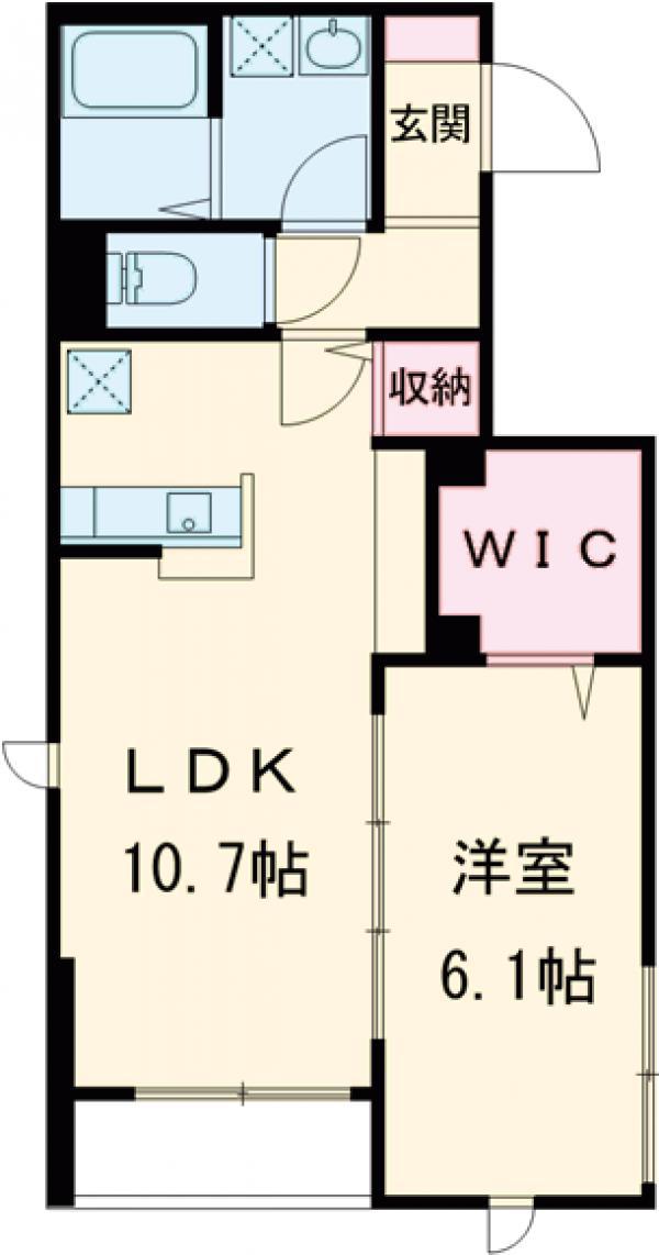 フィカーサ上北沢(1LDK/1階)の間取り写真