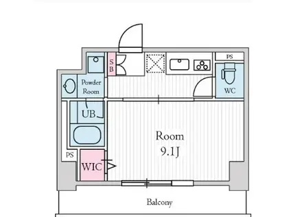 KDXレジデンス千葉中央イースト(1K/9階)の間取り写真