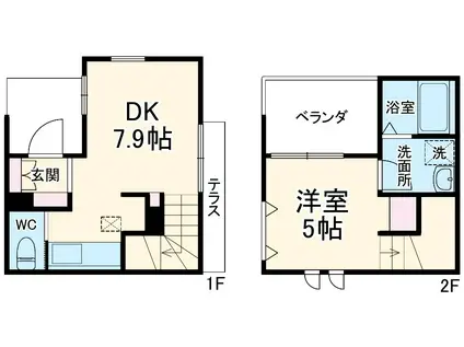 プランドール(1DK/1階)の間取り写真