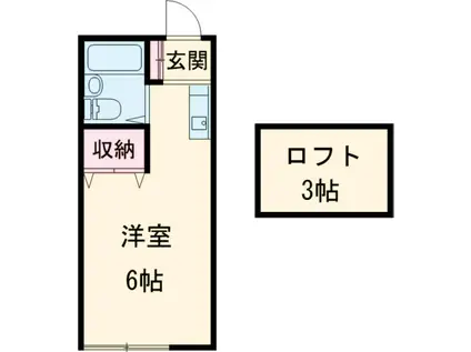 青戸ハイツ(ワンルーム/2階)の間取り写真