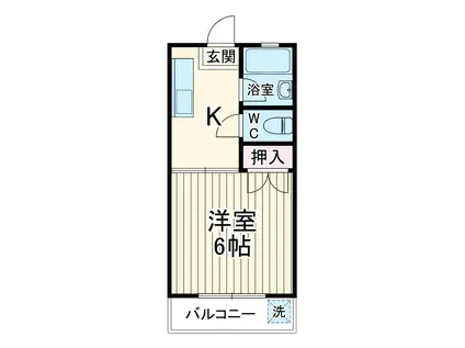 飛鳥井ビル(1K/2階)の間取り写真