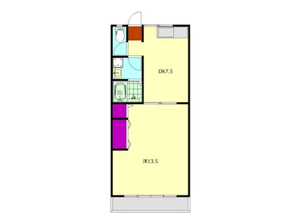 丸野興産ビル(2DK/2階)の間取り写真