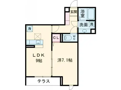 エクセリア上鷺宮Ⅱ(1LDK/3階)の間取り写真
