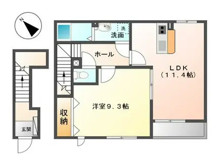 チェリーヒルズⅡ(1LDK/2階)の間取り写真