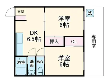 メゾンとおる(2DK/1階)の間取り写真