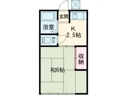 第二橋本荘(1K/1階)の間取り写真