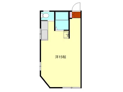 奥津ビル(ワンルーム/2階)の間取り写真