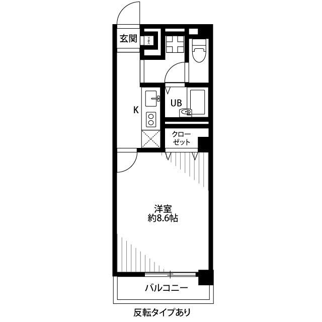 アンプルールフェール豊四季Ⅰ(1K/1階)の間取り写真