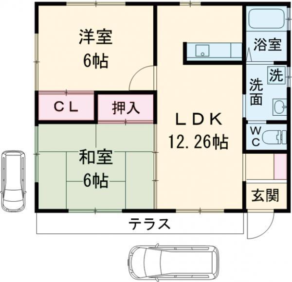 関東鉄道竜ヶ崎線 竜ケ崎駅 徒歩20分 1階建 築4年(2LDK)の間取り写真