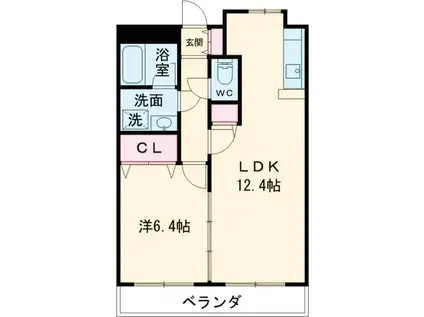 ピーノドゥーエ(1LDK/1階)の間取り写真