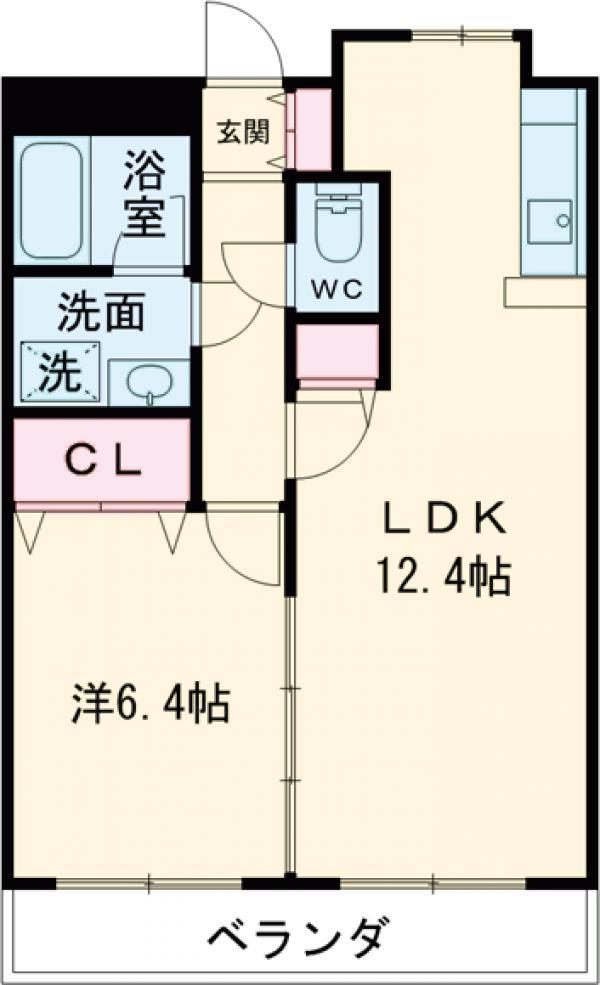 ピーノドゥーエ(1LDK/2階)の間取り写真